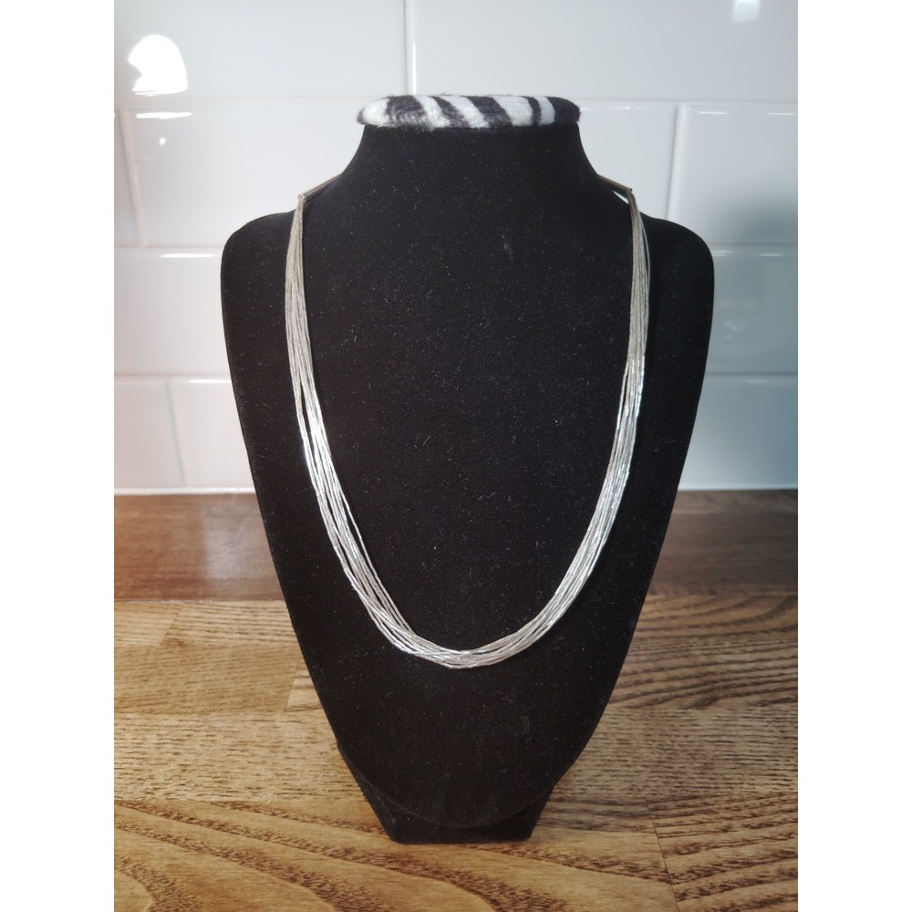 QT 925 Southwest Liquid Silver 10 Strand Necklace